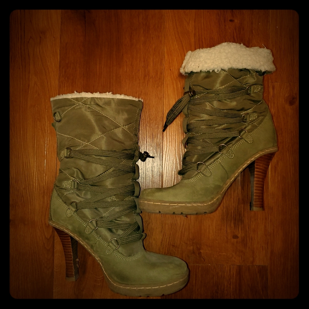 Army green boots